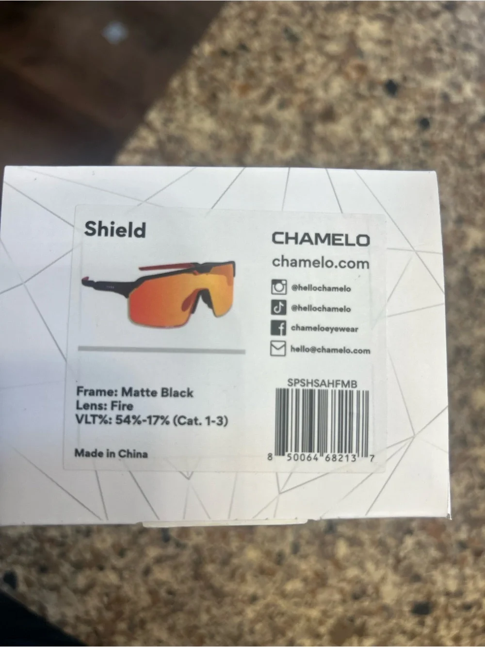 Performance Sport Shield Sunglasses with Red Mirrored Lens - Black Frame